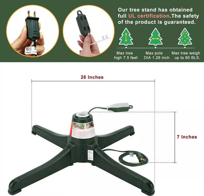 Árbol Base Giratoria Navidad Soporta Árbol Hasta 3.20 Metros Verde