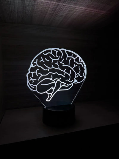 Lámpara De Noche Led Cerebro Regalo Decoración Holograma Negro