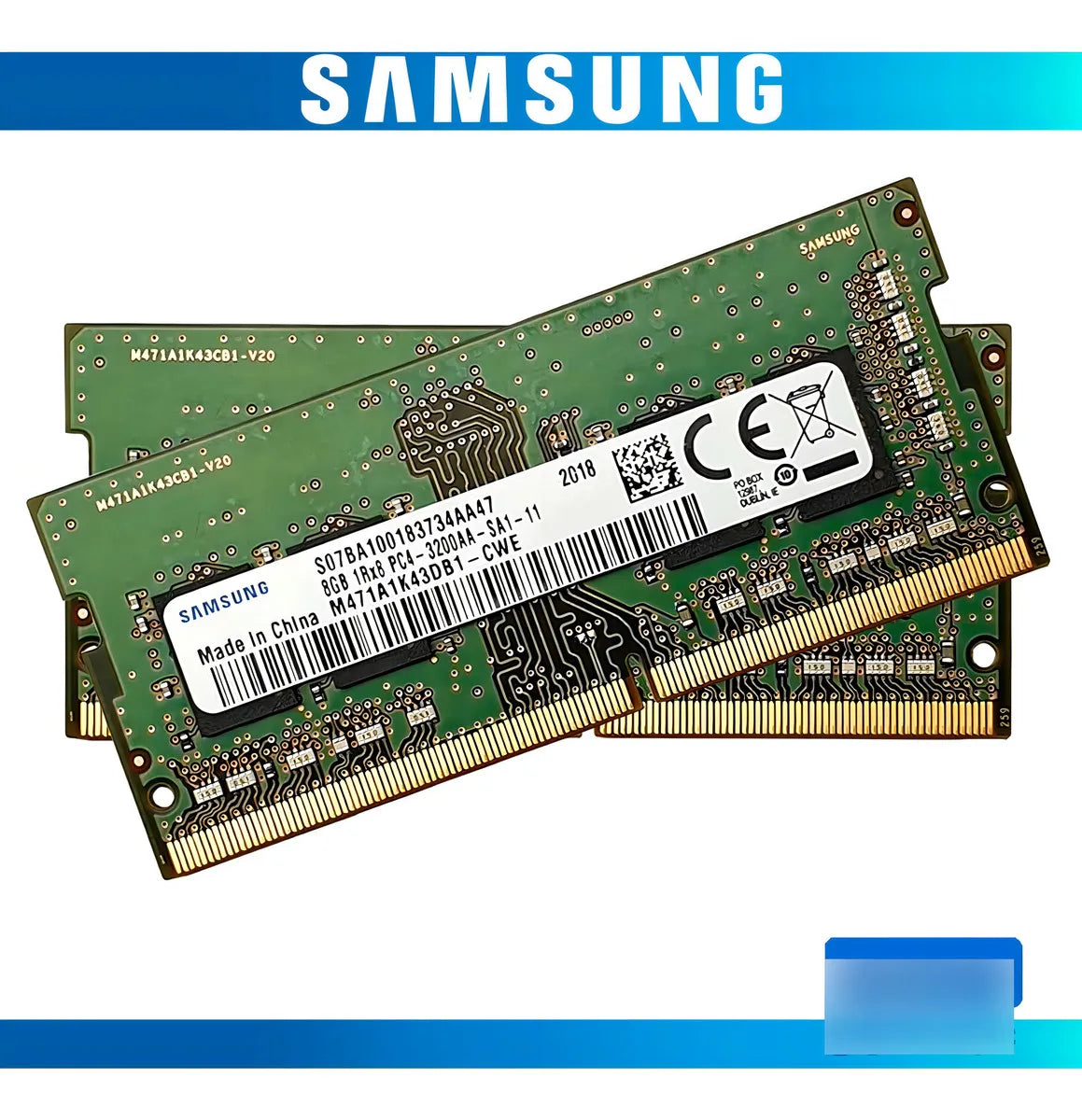 Memoria RAM color verde 8GB 1x8GB Samsung M471A1K43DB1-CWE
