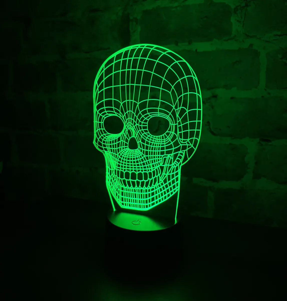 Lámpara De Noche Led 3d Calavera Holograma Decoración Regalo Negra