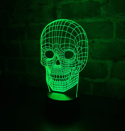 Lámpara De Noche Led 3d Calavera Holograma Decoración Regalo Negra