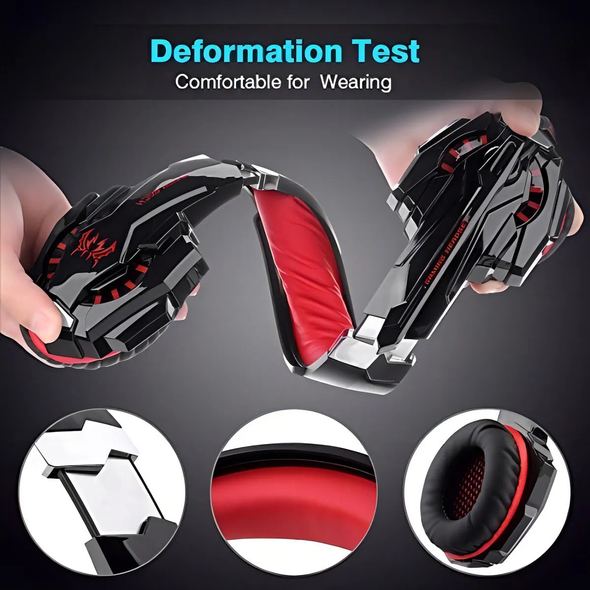 Fone de ouvido over-ear sem fio Kotion Gamer G2000 negro e rojo