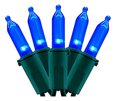 Luces Navideñas Led Azules Con Cable Verde, 66 Pies, 200 Un