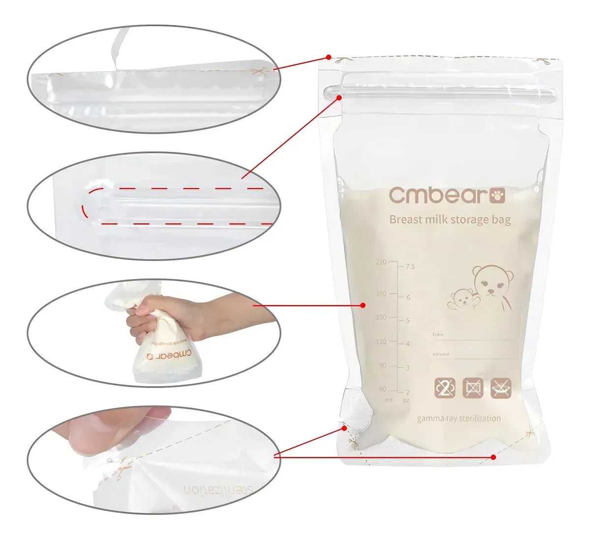 Bolsas Almacenamiento Leche Materna 220ml X30
