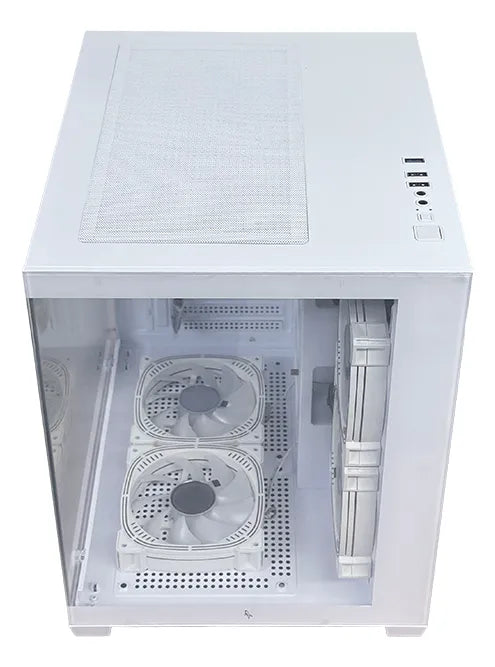 Gabinete Chasis Para Pc Gamer Pecera Argb Blanco + 5 Cooler