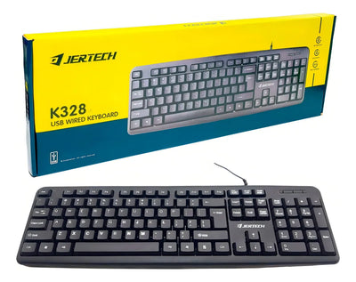 Teclado Económico Jertech K328 - Conexión Usb Color del teclado Negro Idioma Español Latinoamérica