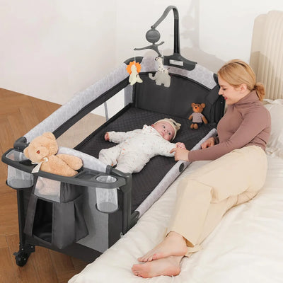 Moisés 4 En 1 Con Cambiador Cuna Junto A La Cama Xl
