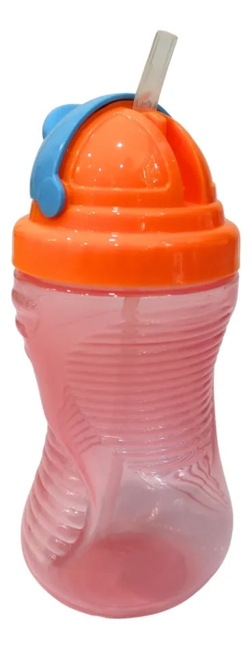 Vaso Entrenador 300ml Vasopitillo Antiderrame 10oz Bebesitos Color Naranja