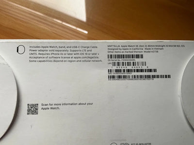 Apple Watch Se Segunda Generación Negro 40mm Negro Fluoroelastómero Negro
