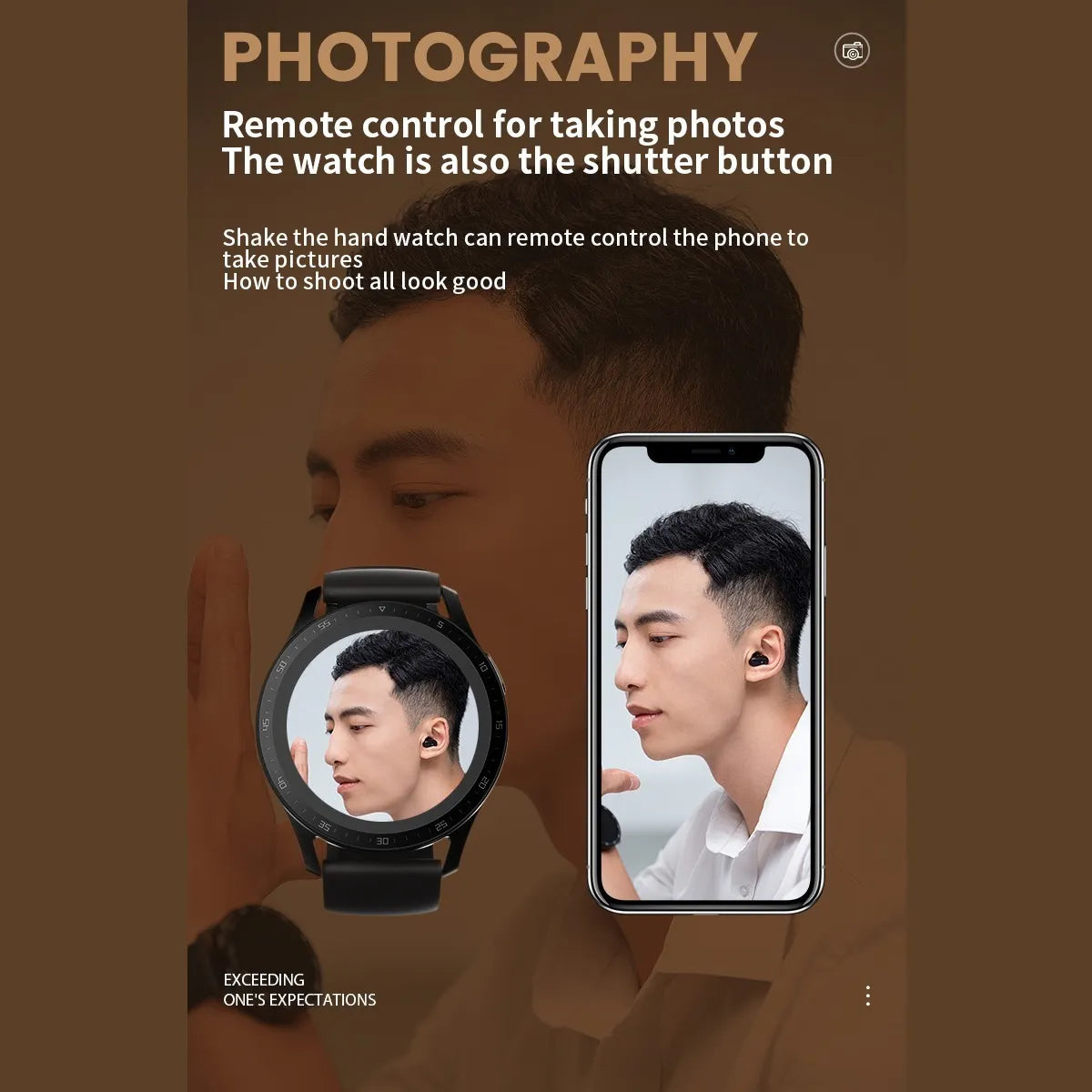 Reloj Smart Watch Fralugio Gt5 2 En 1 Con Audífonos Wireless Negro