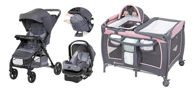 Sistema De Viaje Passport Cargo De Bambú Gris Con Moisés