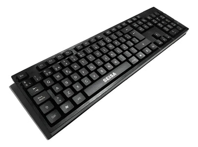 Combo Teclado En Español + Mouse Optico De Cable Usb Seisa Mouse Negro Teclado Negro