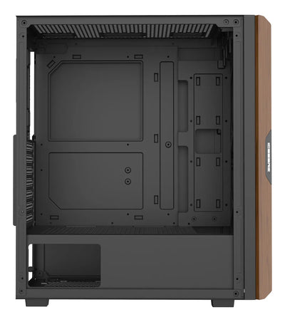 Gabinete Chasis Iceberg Wood Core X6 Ventiladores Argb Negro