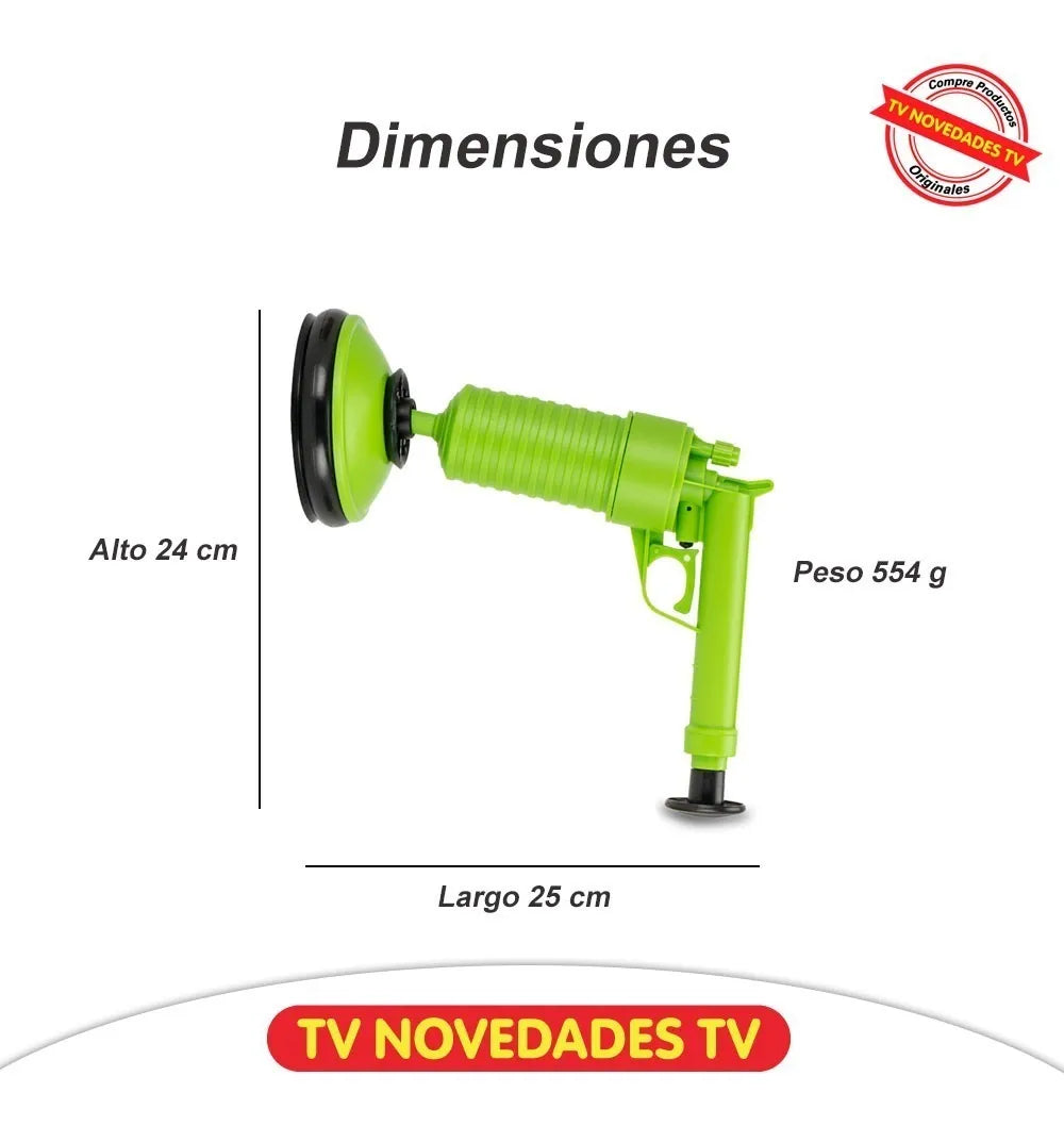 Bomba Destapar Cañería Tubería Desagüe Manual Drain Jet