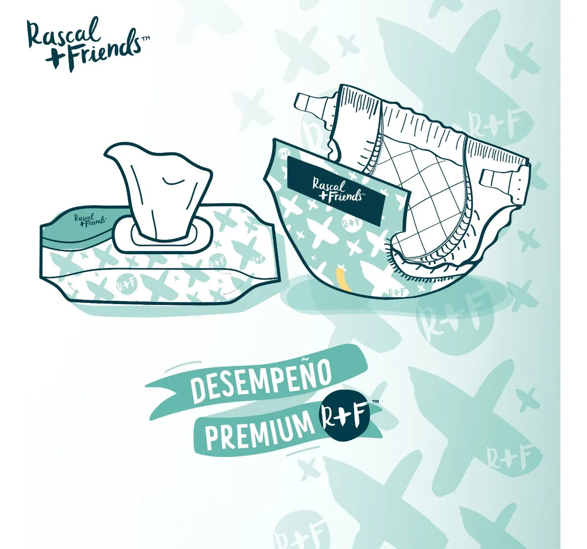 Pañitos Húmedos Premium Rascal Friends Piel Sencible