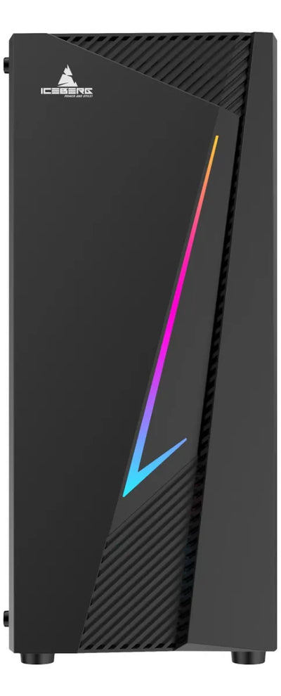 Torre Gabinete Caja Gamer Iceberg Flux Elite + 1 Ventilador Negro