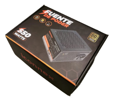Uf-550w Fuente De Poder Bronze 80 Plus 550w Reales Iconnex Negro