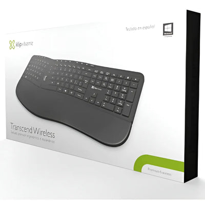 Teclado Klip Xtreme Transcend Wireless Ergonómico - Kbk-530s Color Del Teclado Negro