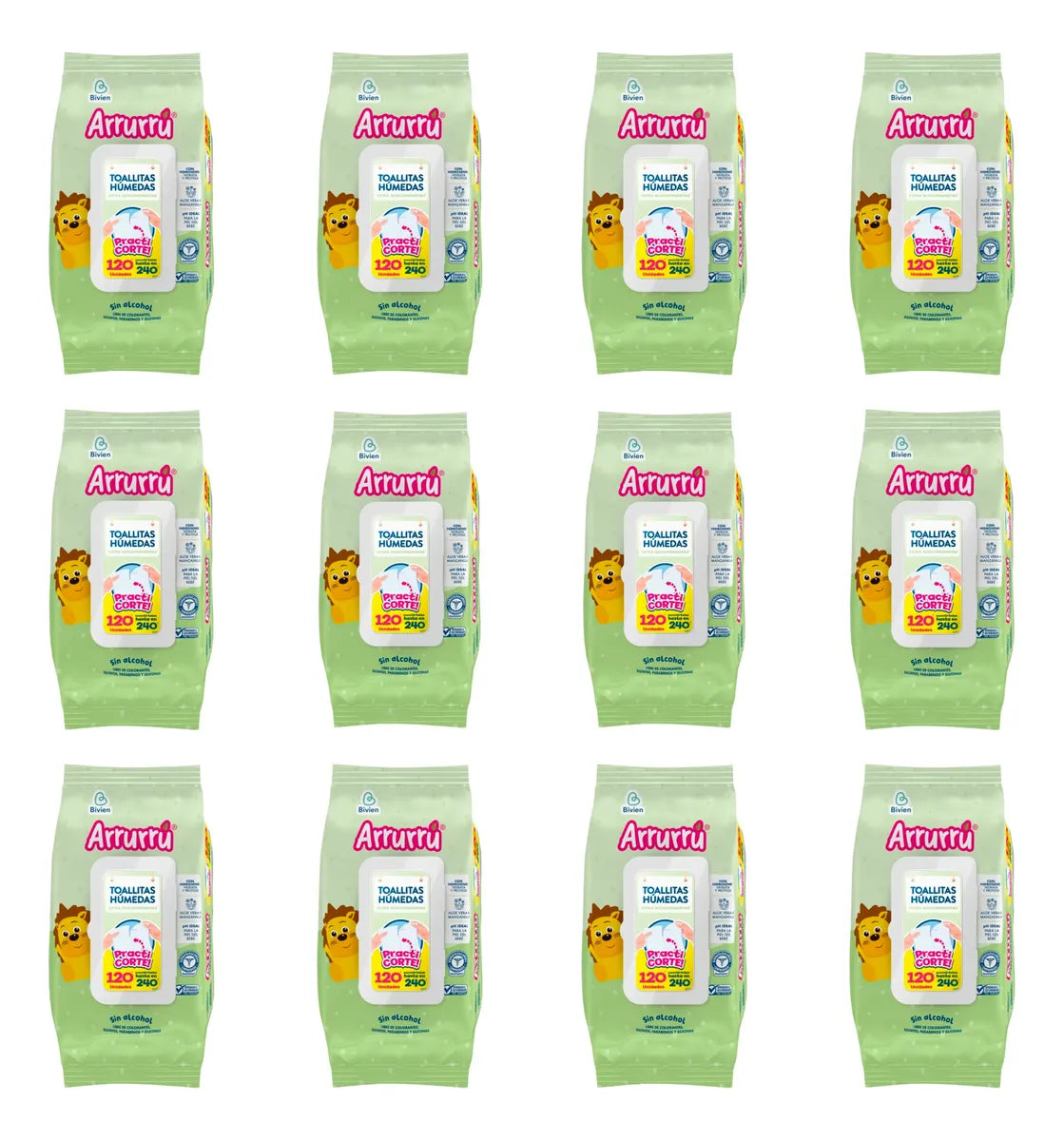 12 Toallitas Arrurru Aloe X 120