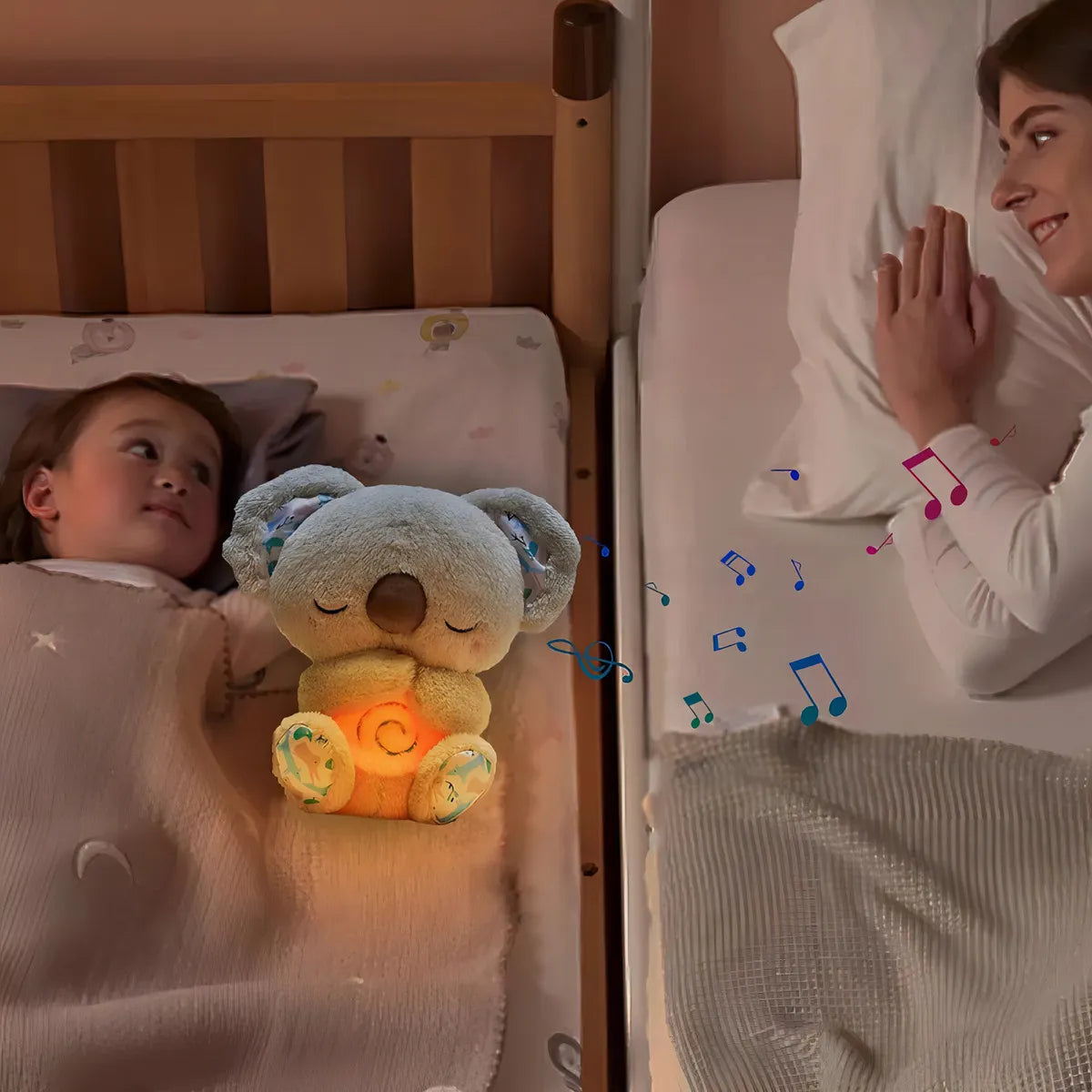 El Sueño De Los Niños: Koala Que Late, Brilla Y Respira Color Gris