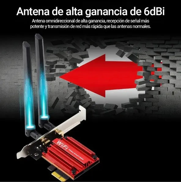 Adaptador Wifi Bluetooth Pc Tarjeta Red Pcie Doble Banda 5g
