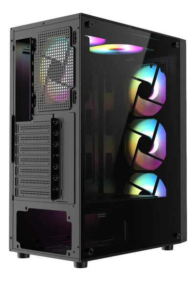 Chasis Gabinete Caja Gamer Iceberg Flow D Negro 4 Fan Argb
