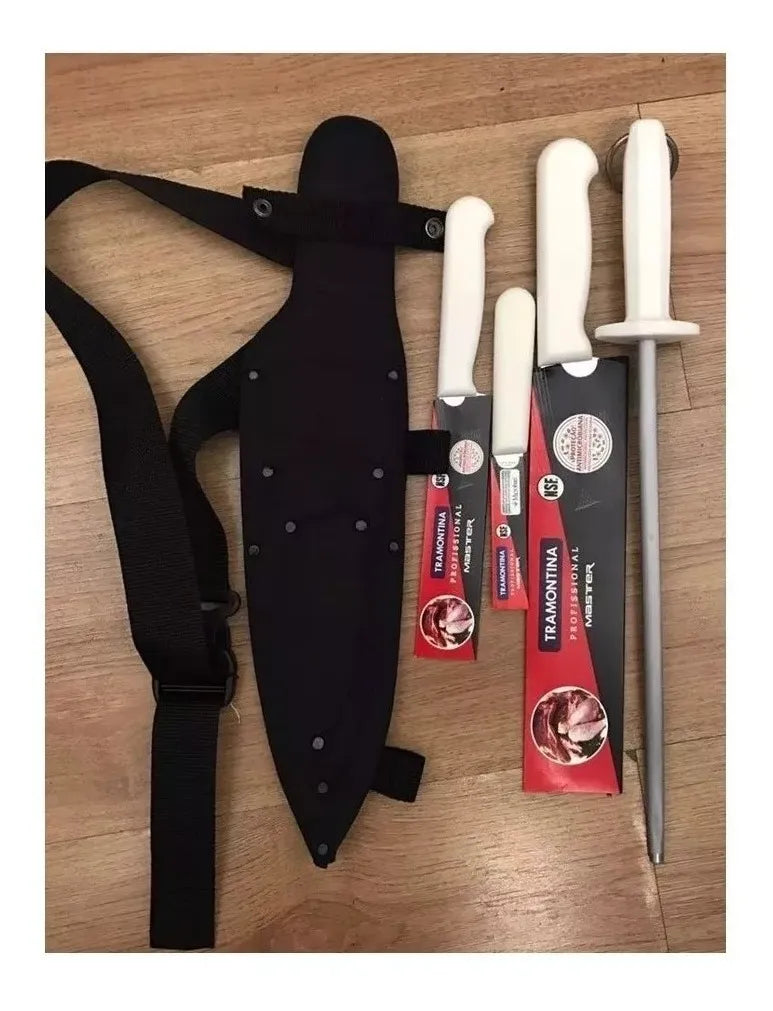 Cuchillos Tramontina Para Chef Con Chaira De 10 Pulgadas Blanco