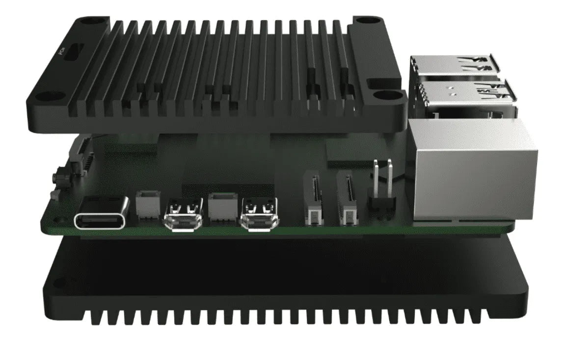 Carcasa Case Para Raspberry Pi 5 Aluminio Negro