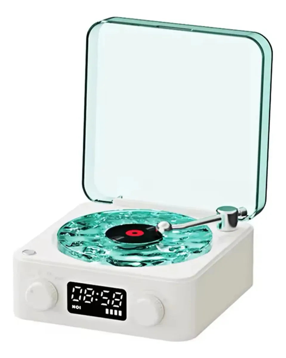 Altavoz Bluetooth Inalámbrico Tocadiscos Retro Led Portátil
