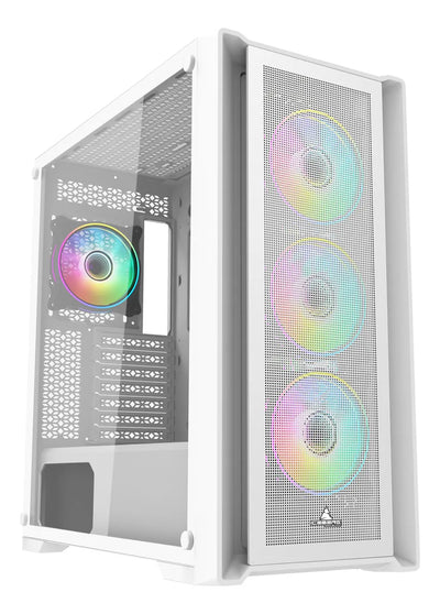 Gabinete Caja Atx Gamer Iceberg Titan M16 Blanca 4 Fans Argb