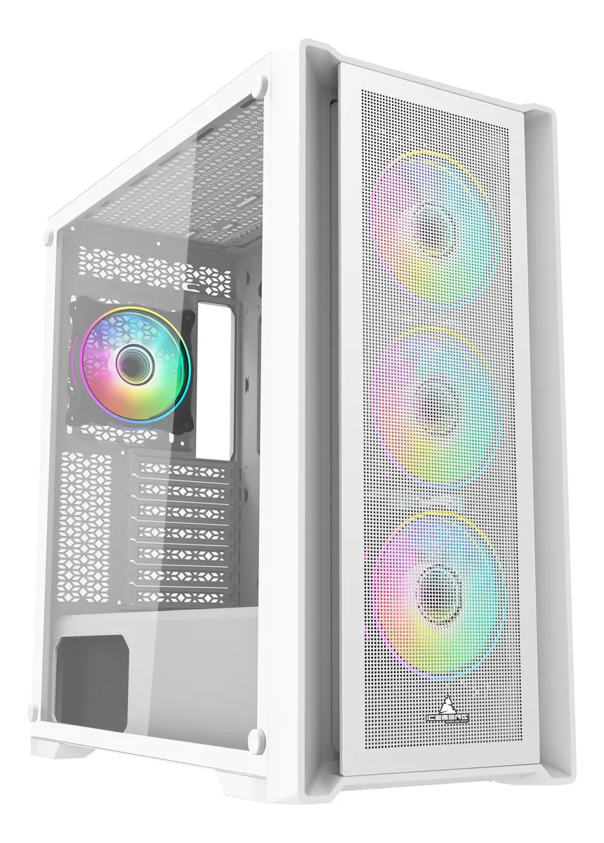 Gabinete Caja Atx Gamer Iceberg Titan M16 Blanca 4 Fans Argb