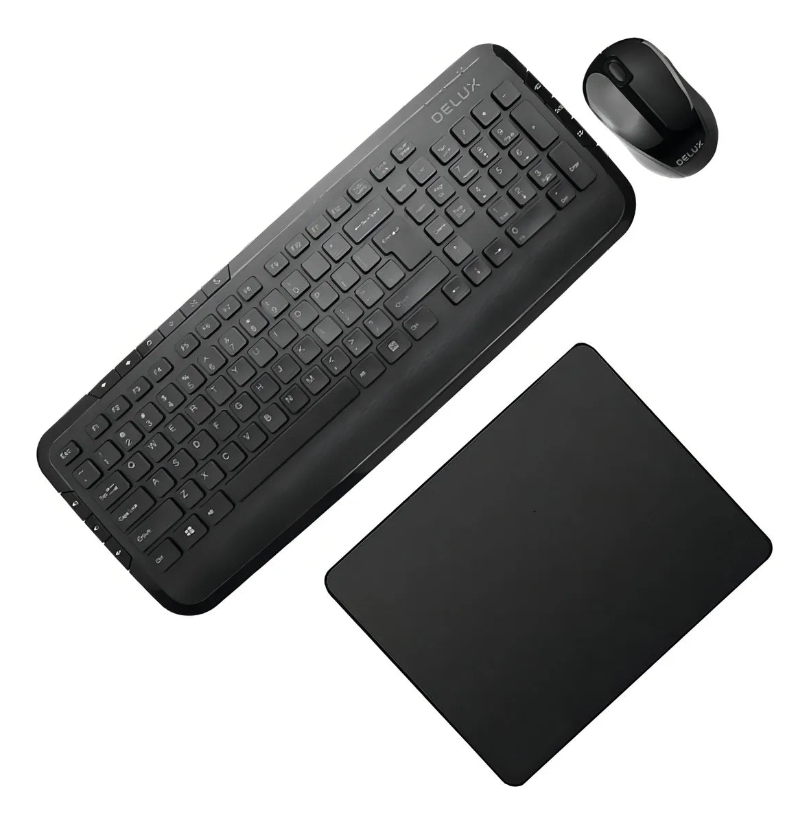 Combo Delux Teclado Slim Multimedia + Mouse + Pad Mouse S Mouse Negro Teclado Negro