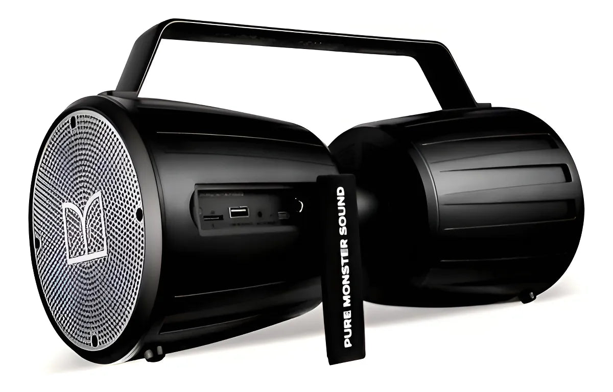 Parlante Monster EZ-Play Solara portátil con bluetooth waterproof negra