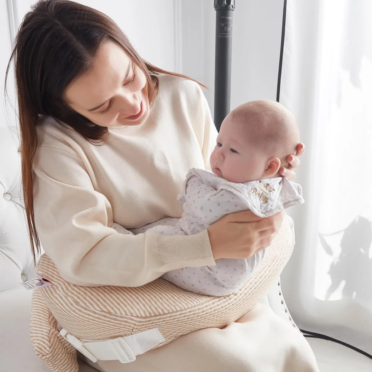 Qsteheml Almohada De Lactancia Para Mama Y Bebe, Almohada De
