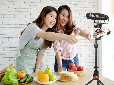 Micrófono Condensador Super Cardioide Boya BM2021 Tipo Shotgun Para Cámaras DSLR Videocámara Celular PC Alto Rendimiento De Sonido Micrófono Profesional Plug & Play Peso Ligero Super Compacto Práctico
