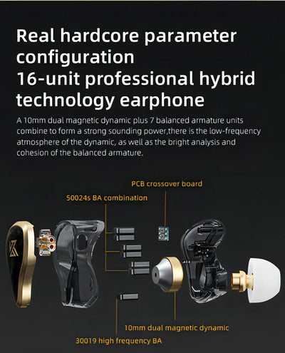 Audifonos Kz Zas Metal Alta Fidelidad sin microfono Cable De Lujo Color Negro