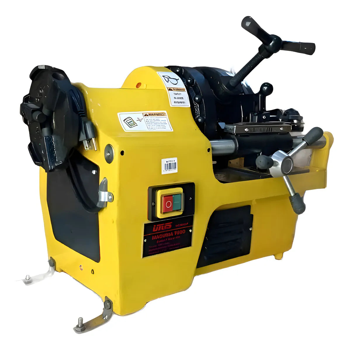 Roscadora De Tuberias De 1/2 A 2 Pulgadas Uyustools Color Amarillo Frecuencia 60hz