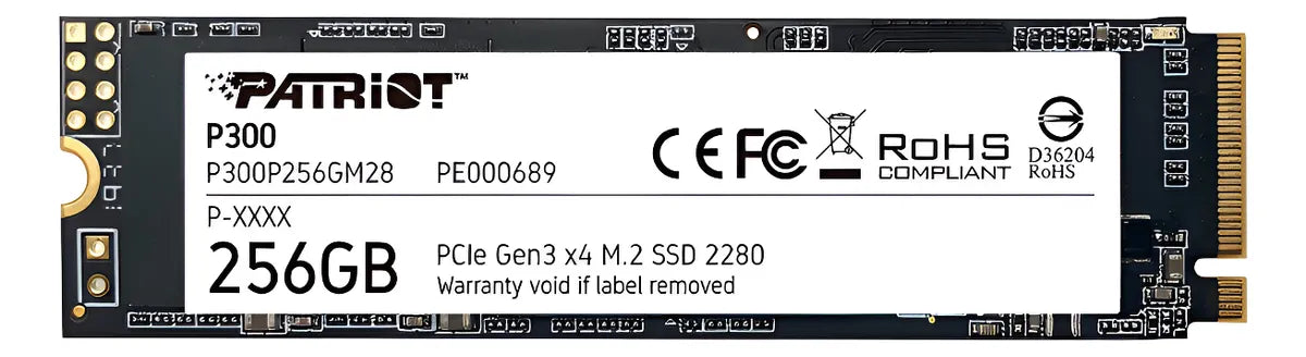 Ssd M.2 256gb Disco Duro Solido Patriot P300 2280 Nvme Pcie Azul Petróleo