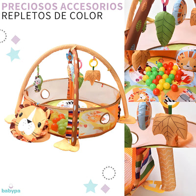 Gimnasio Y Corral Para Bebe Leon, ( Piscina De Pelotas ) Color Leon