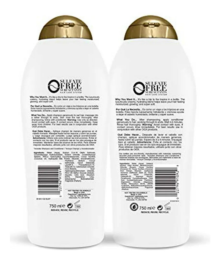 Set De Champú Y Acondicionador Ogx Nourishing + Coconut Milk