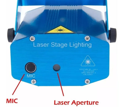 Proyector 6 Figuras Laser Verde Rojo Audioritmico Soporte Rojo/verde