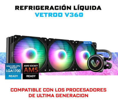 Enfriamiento Liquido Pc 360 Mm Argb Lga 1700 Am5 1200 Negro