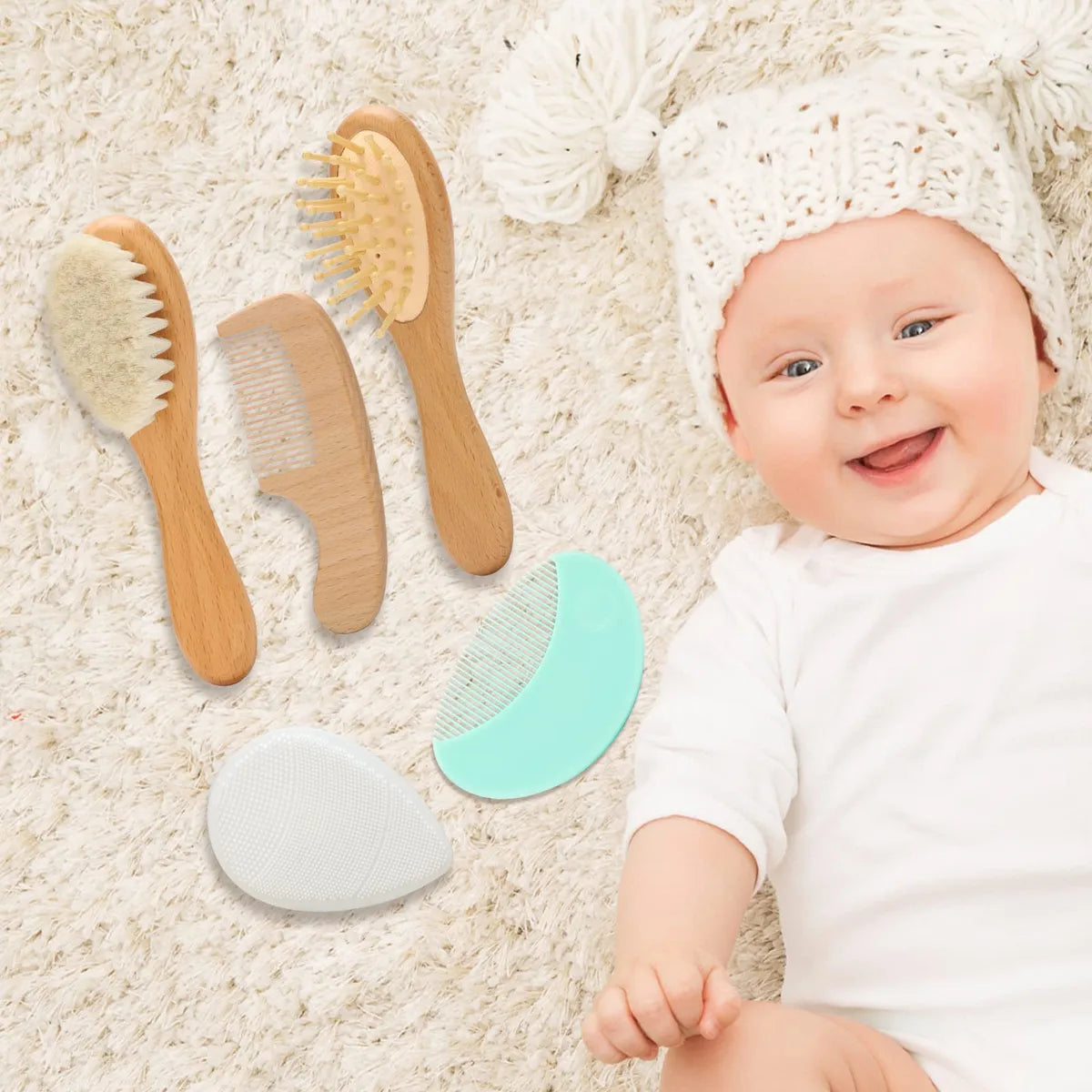 Cepillos De Madera Suaves Para Bebes