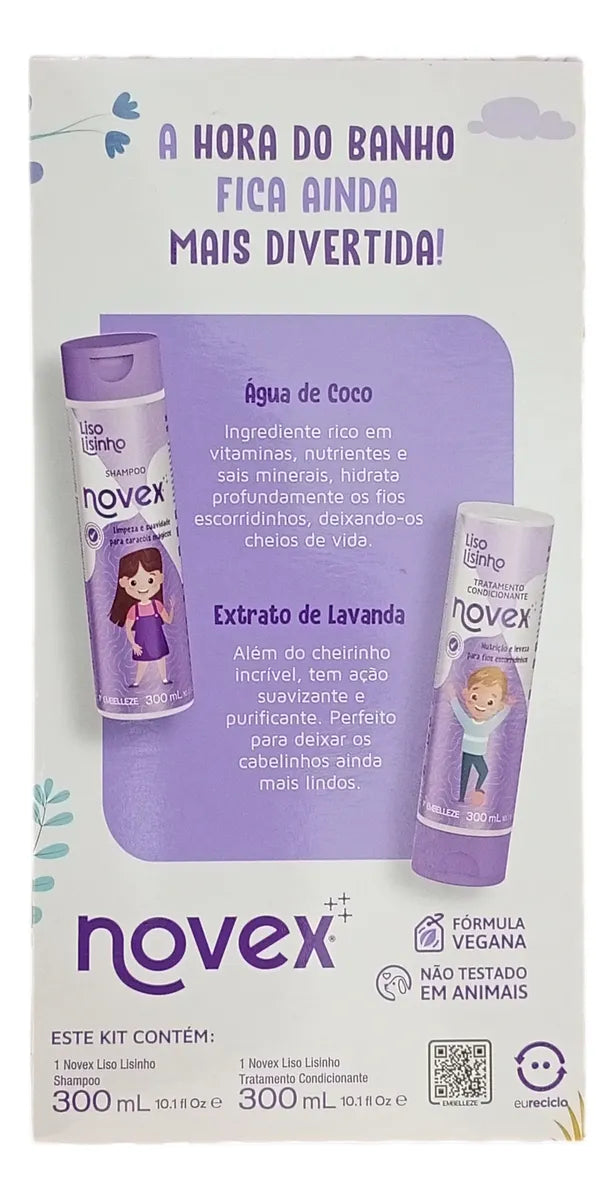 Kit Shampoo Y Acondicionador Novex Liso Lisinho Para Niños