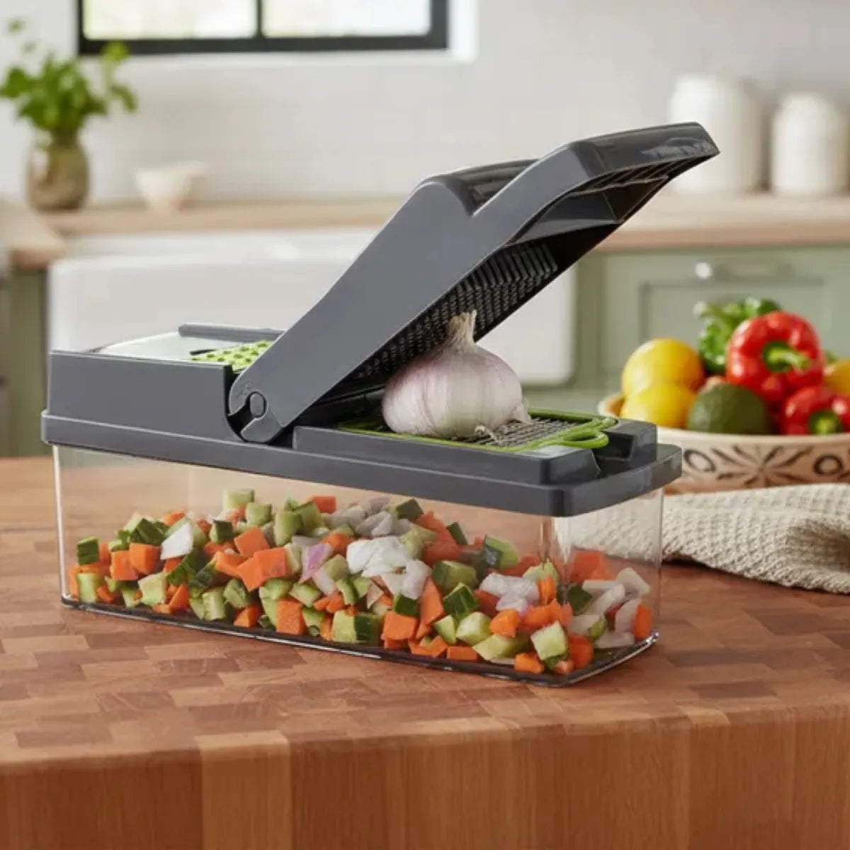 Picador Verduras Vegetales Mandolina Cocina Fácil Chef Casa Gris