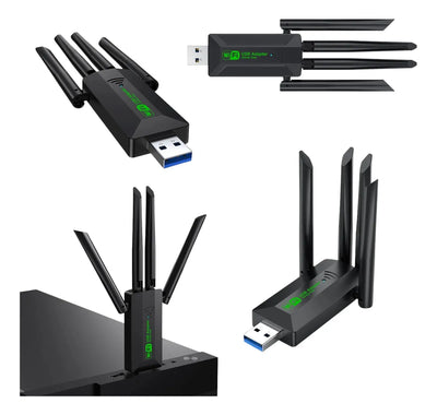 Adaptador Wifi Usb 5g Dual Band 1200 Mbps Receptor 4 Antenas