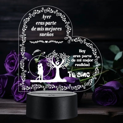 Lámpara De Noche Regalo Para Pareja Novios Amor Decoración Negro