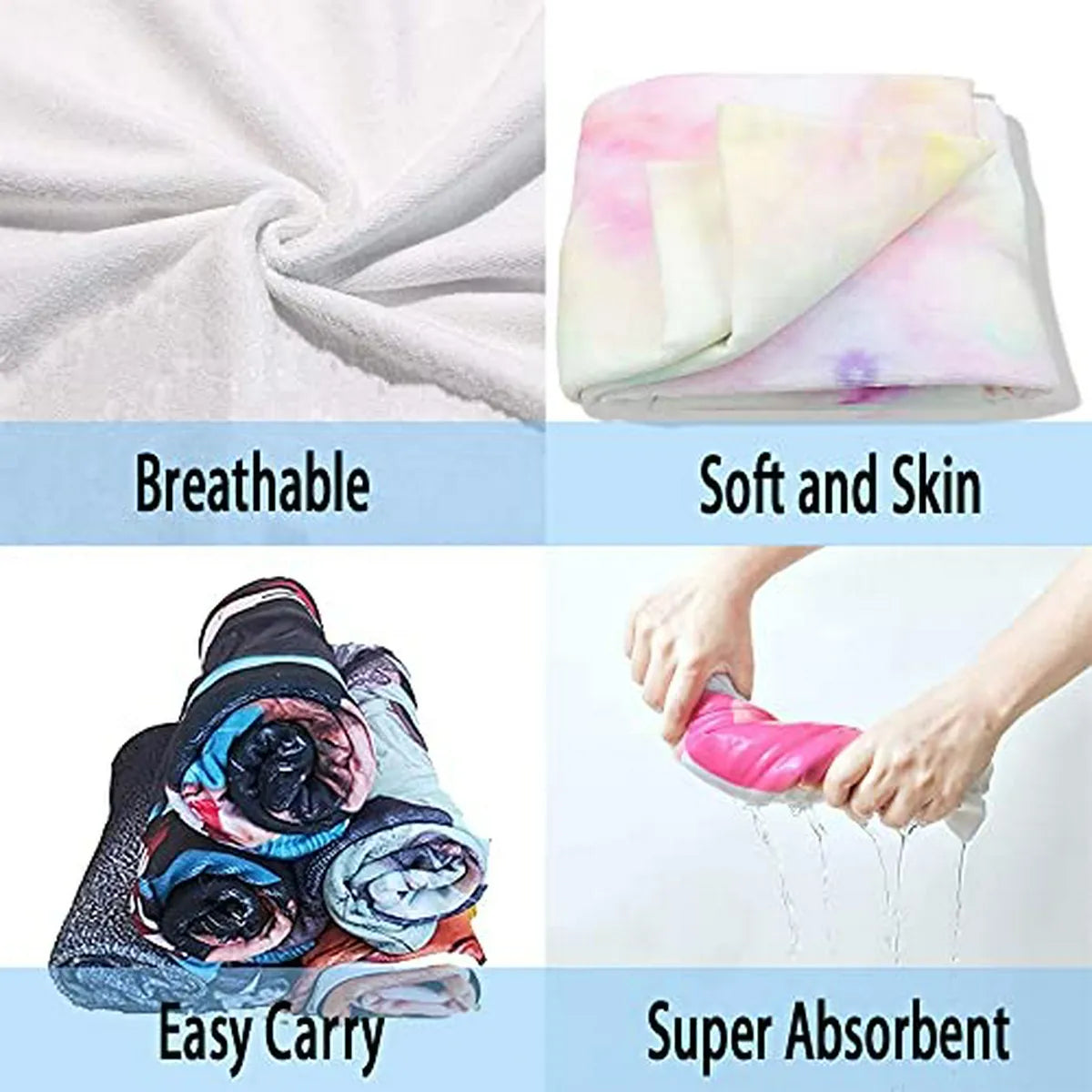 Toalla Con Capucha Para Playa Y Deportes Acuáticos, Microfib