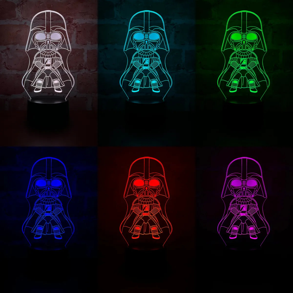 Lámpara De Noche 3d Darth Vader Star Wars Holograma Regalo - Negro