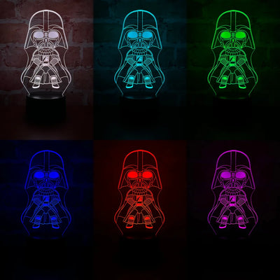 Lámpara De Noche 3d Darth Vader Star Wars Holograma Regalo - Negro